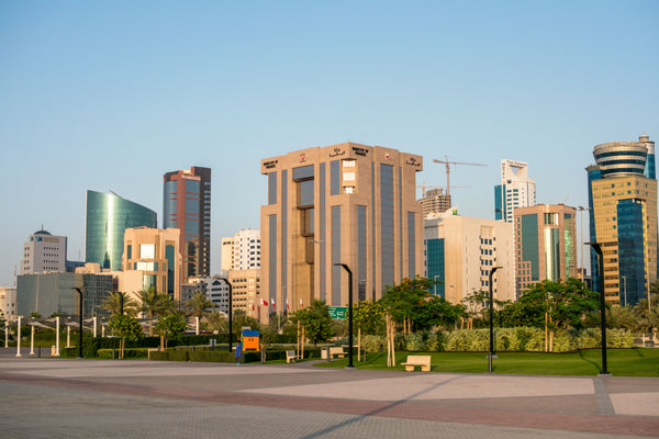 Manama skyline and Diplomatic Area in Bahrain