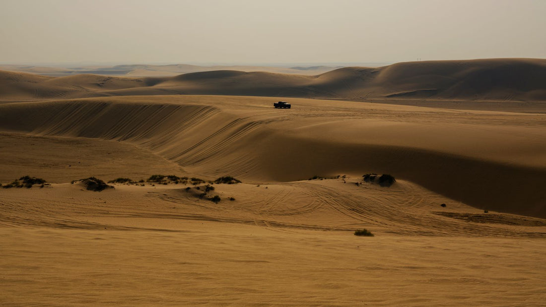 Expansive sand dunes near Doha, Qatar