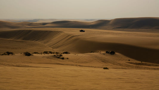 Expansive sand dunes near Doha, Qatar