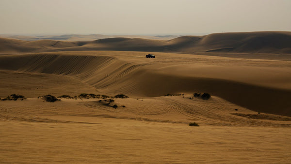 Expansive sand dunes near Doha, Qatar